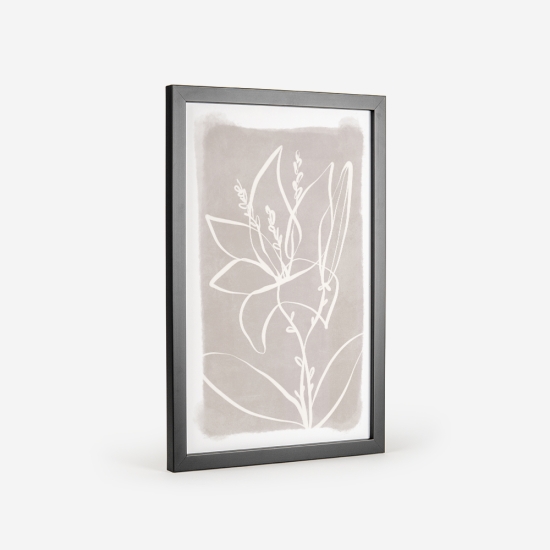 Poster com plantas brancas num fundo rosa 3