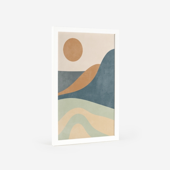 Poster de paisagem com montanhas e um sol 5