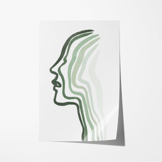 Poster de um rosto com linhas verdes 6